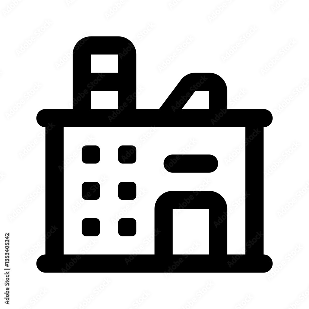 Factory Simple Line Icon. Single icon, line vector icon Factory Simple Line Icon. Single icon, line vector icon