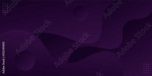 Abstract dark purple wave 3D background. Minimal fluid background with circle pattern. Vector Eps10