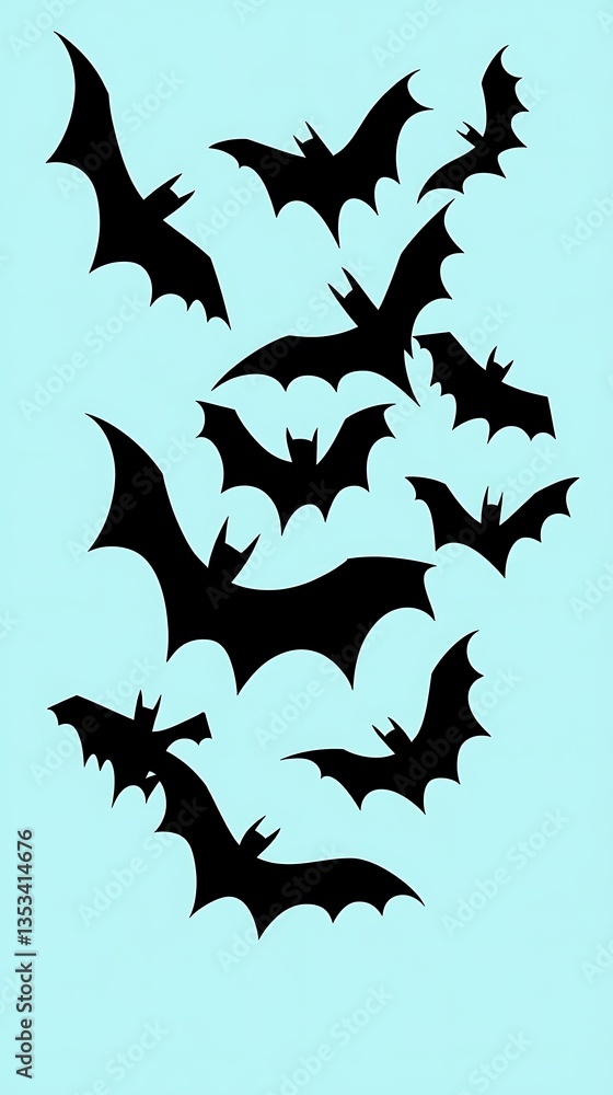 Naklejka premium Bats Flying Silhouettes.