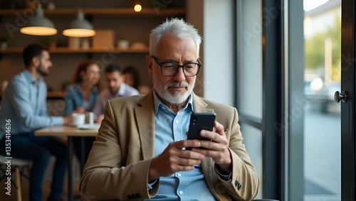 Senior Man Embracing Technology: Smartphone Use in Modern Senior Lifestyle & Digital Connectivity