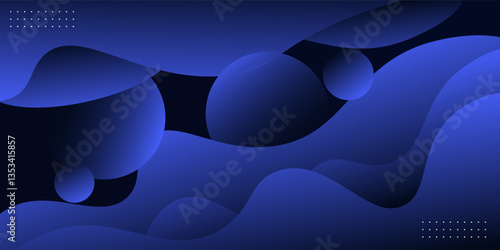 Modern dark blue geometric business banner design. Creative banner design with wave shape. Simple horizontal banner. Vector Eps10