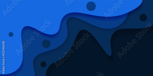 Modern elegant blue abstract wave background for banner, cover, flyer, brochure, poster design, business presentation and website. Vector Eps10
