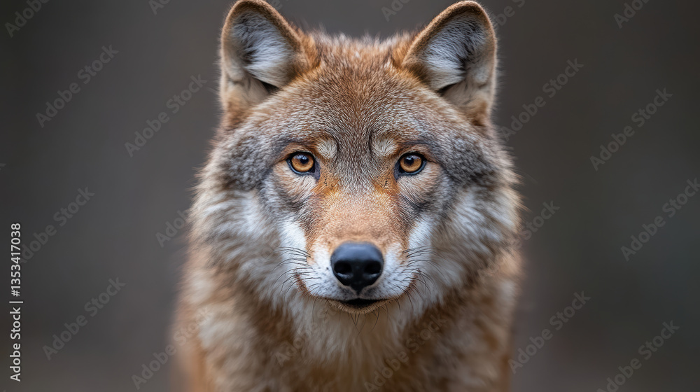 Majestic wolf with piercing eyes, showcasing its wild beauty and strength in nature Majestic wolf with piercing eyes, showcasing its wild beauty and strength in nature