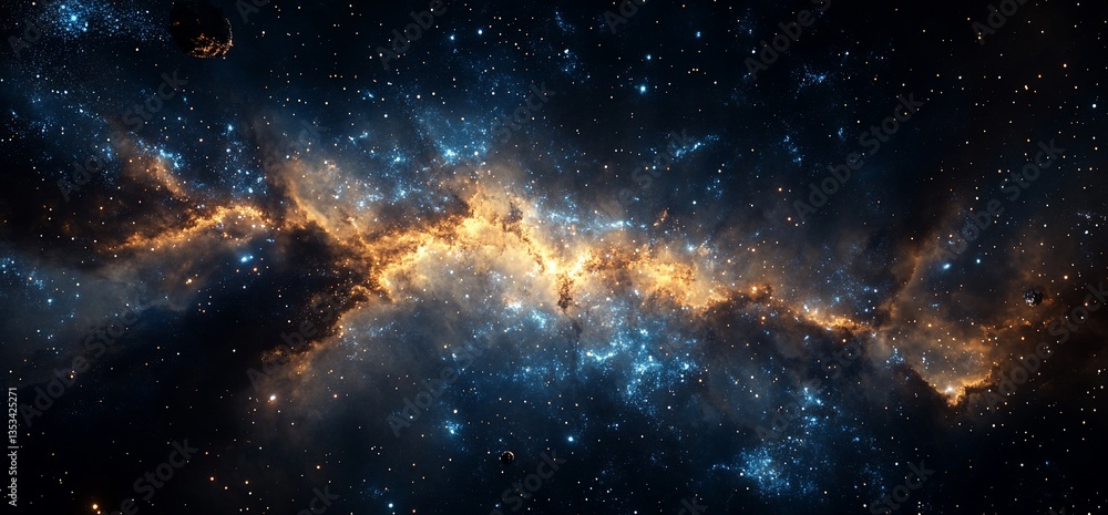 Spectacular celestial canvas, a symphony of cosmic dust, brilliant stars and nebulae Spectacular celestial canvas, a symphony of cosmic dust, brilliant stars and nebulae