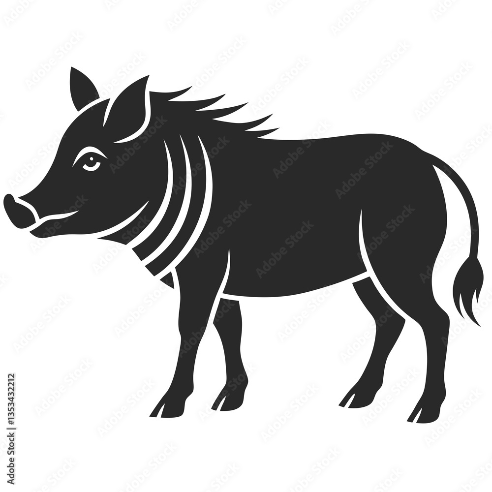 Obraz premium Warthog silhouette vector illustration