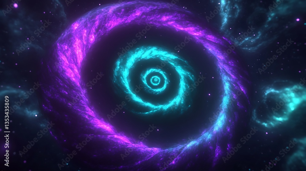 Obraz premium A colorful spiral galaxy with nebulae and many small stars