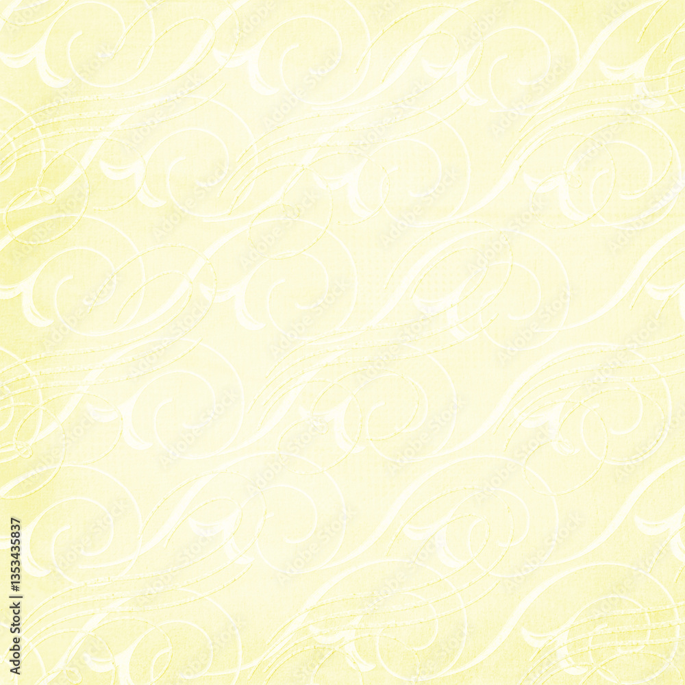 Floral ornament with swirl pattern, seamless paper fabric Floral ornament with swirl pattern, seamless paper fabric