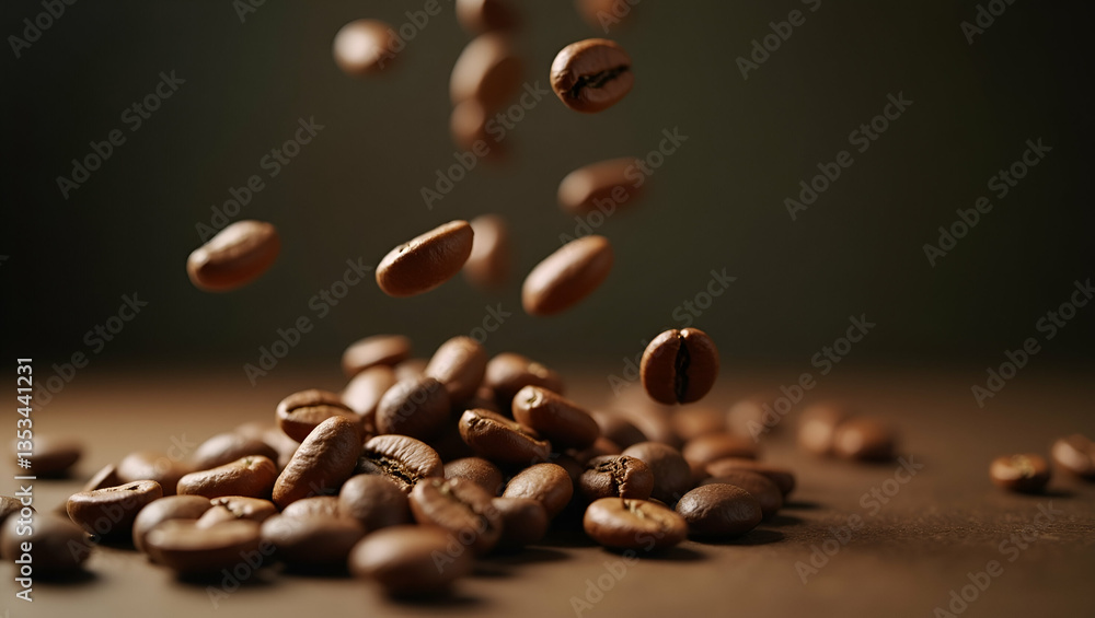 Cinematic Slow Motion Capture of Raw Coffee Beans Falling: Detailed Texture & Dynamic Movement Cinematic Slow Motion Capture of Raw Coffee Beans Falling: Detailed Texture & Dynamic Movement