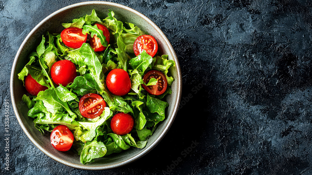 A refreshing salad with ripe cherry tomatoes and crisp lettuce. Perfect for a light lunch or dinner. A refreshing salad with ripe cherry tomatoes and crisp lettuce. Perfect for a light lunch or dinner.