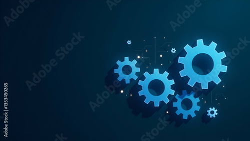 Flat real estate concept property value icons location contract price diagram cogs gear wheel mechanisms wireframe low polygonal blue mesh dots lines shapes concept as Real estate concept showing prop