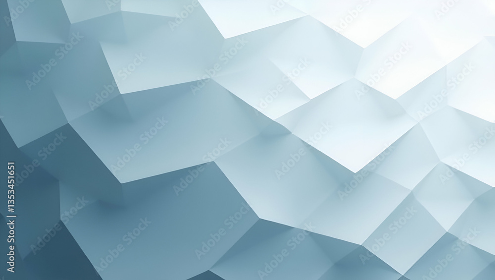 Obraz premium Futuristic Tile Design: Stepwise Polygons with Translucent Gradients and Crisp White Breaks for Modern Brand Visuals in Photo Stock Concepts