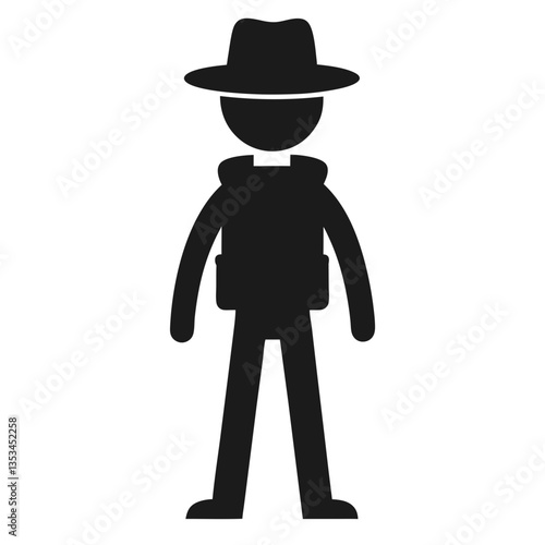 Tourist icon silhouette vector illustration