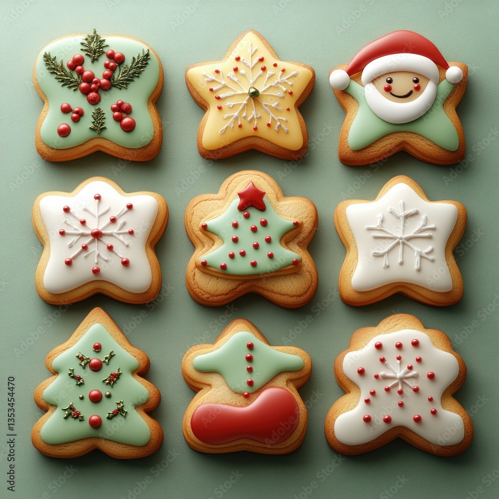 Festive Christmas Cookie Collection and Gingerbread Icons Set Festive Christmas Cookie Collection and Gingerbread Icons Set