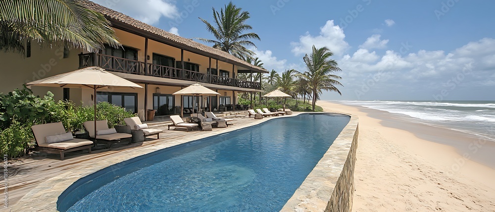 Obraz premium Beachfront Resort Pool.