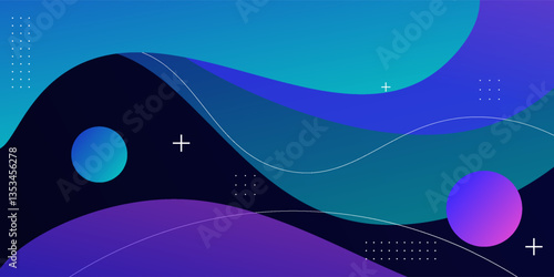 Abstract fluid 3D background with blue and purple wave design. Vector Eps10