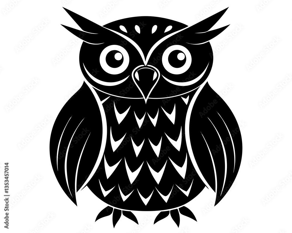 Fototapeta premium Owl silhouette vector illustration
