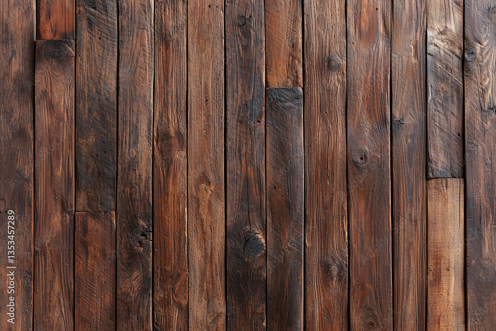 Fototapeta premium Aged wood with rich natural grain, a timeless rustic background for organic or farmhouse branding