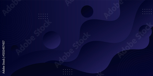 Dark blue geometric business banner design. Creative banner design with wave shape. Simple design on dark horizontal banner. Vector Eps10