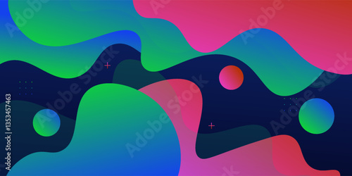 Abstract colorful gradient geometric background. Bright color gradient. Dynamic and colorful banner concept. Vector Eps10