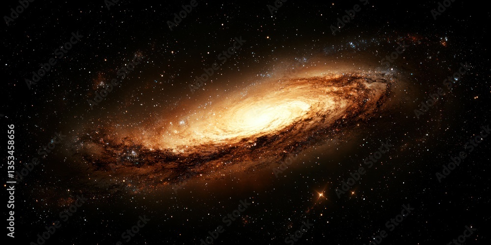 Fototapeta premium A massive swirling vortex in deep space, pulling in stars and cosmic dust