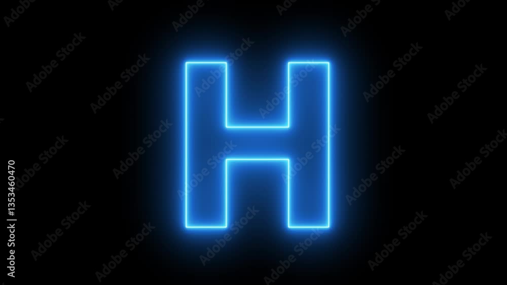 Neon letter alphabet H animation Neon letter alphabet H animation