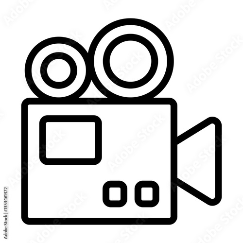Film Camera Vector Line Icon Design