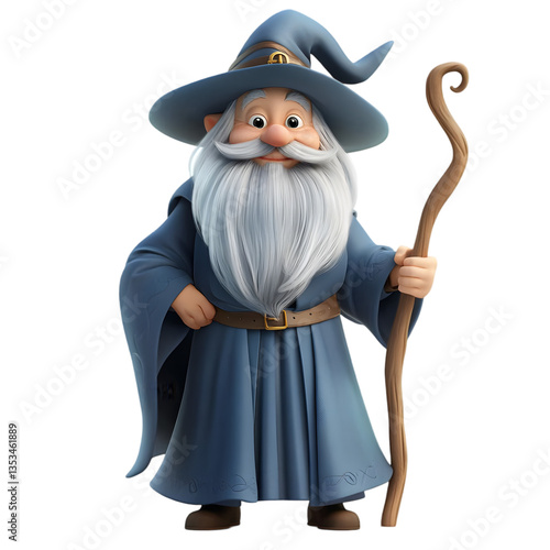 Wallpaper Mural Cartoon Wizard Character With Blue Robe And Gray Beard Torontodigital.ca