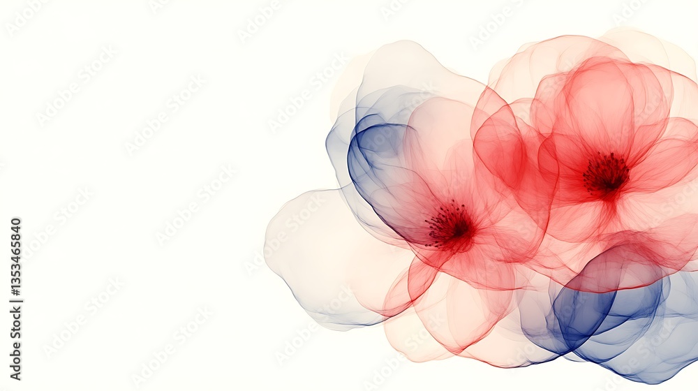 Obraz premium Abstract Red and Blue Floral Design