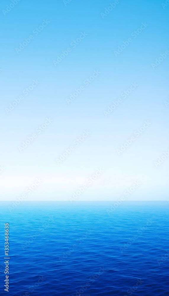 Blue ocean horizon with calm waves under gradient clear sky phone background wallpaper Blue ocean horizon with calm waves under gradient clear sky phone background wallpaper