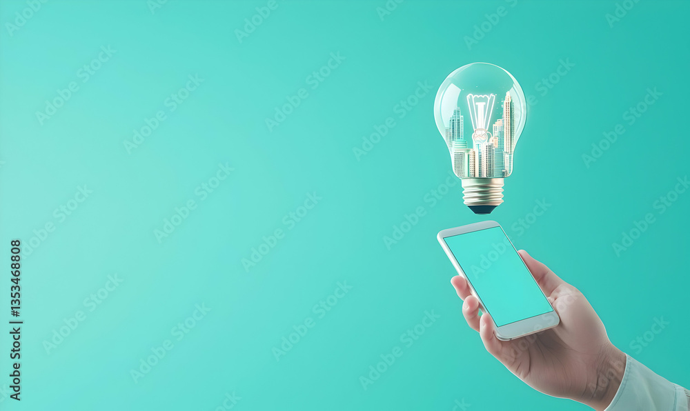 Creative Idea Generation Through Mobile Phone and Light Bulb Concept Creative Idea Generation Through Mobile Phone and Light Bulb Concept