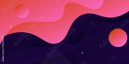 Colorful pink and blue gradient fluid wave concept. Dynamic color fluid pattern element. Vector Eps10