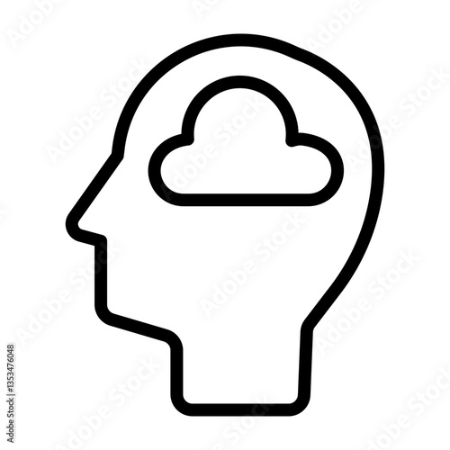 Brain Fog Vector Line Icon Design