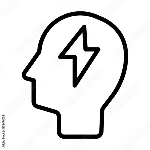 Mental Overload Vector Line Icon Design