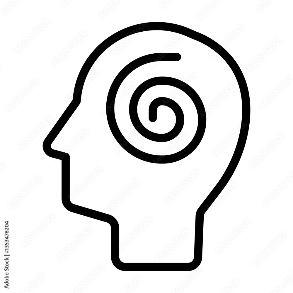 Spiraling Thoughts Vector Line Icon Design Spiraling Thoughts Vector Line Icon Design