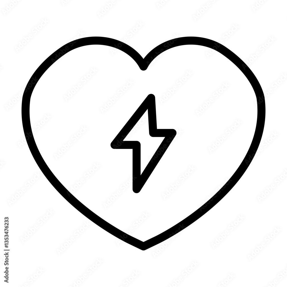 Heavy Heart Vector Line Icon Design Heavy Heart Vector Line Icon Design