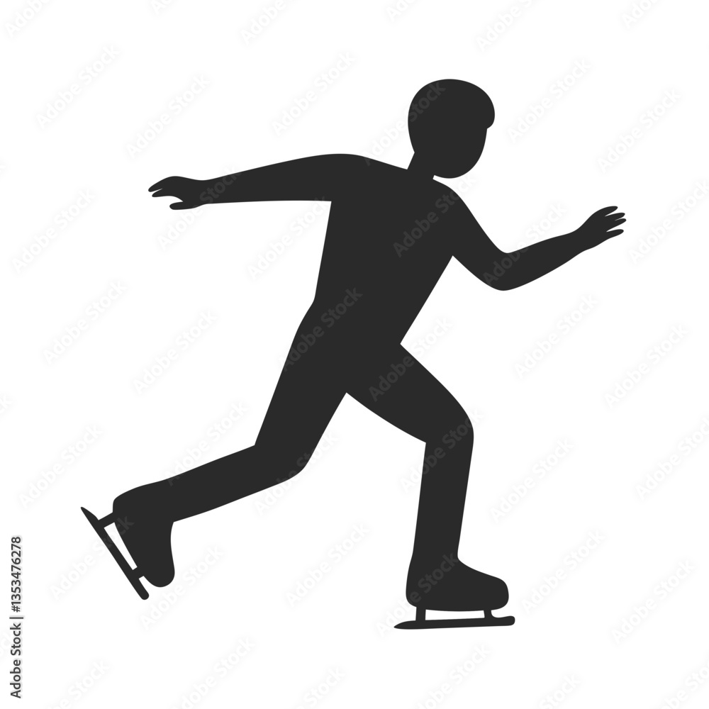 Ice skating icon silhouette vector illustration Ice skating icon silhouette vector illustration