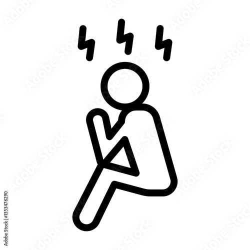 Pacing Person Vector Line Icon Design