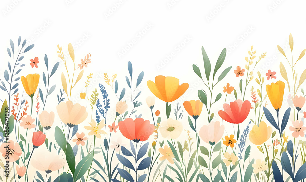 custom made wallpaper toronto digitalColorful Spring Flowers Infographic for Clean Seasonal Payrolls