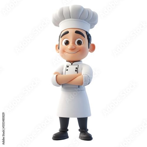 Wallpaper Mural Cheerful 3d Cartoon Chef Character In White Uniform Torontodigital.ca