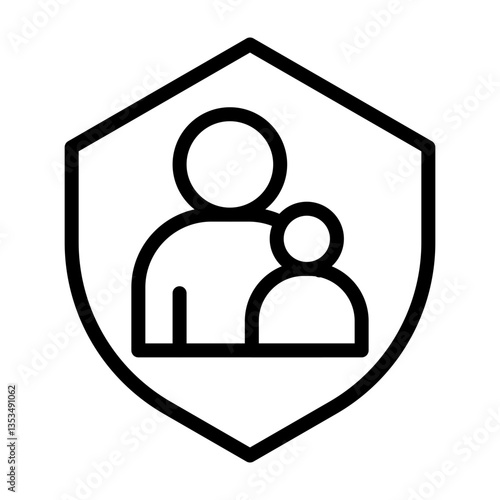 Parental Supervision Vector Line Icon Design
