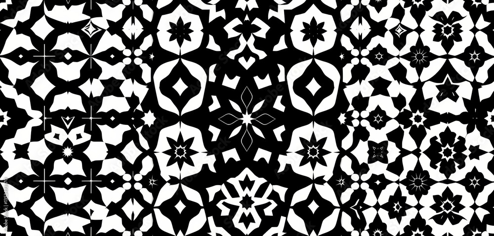 Fototapeta premium Elegant monochrome geometric seamless patterns; diverse styles, repeatable textures for textile prints, design, repeating
