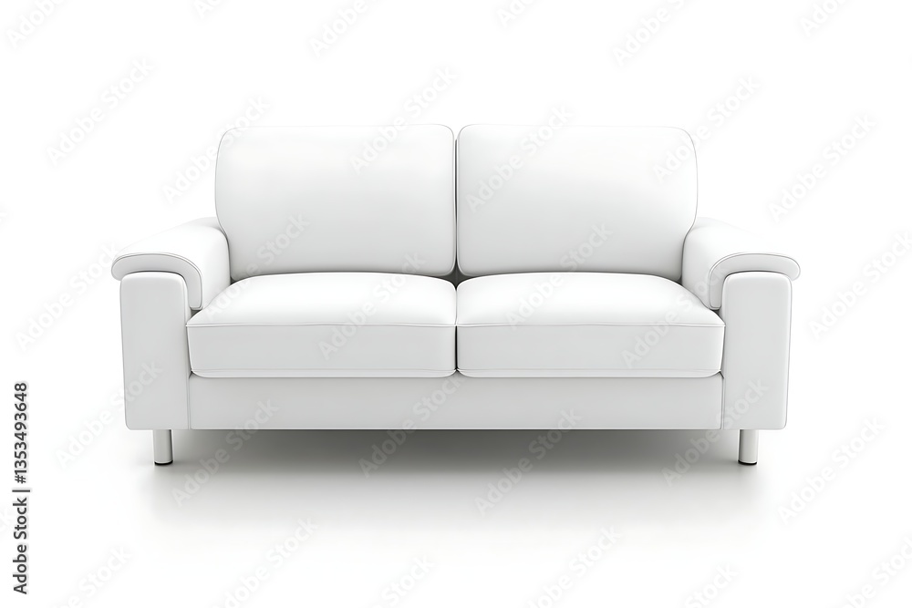 Obraz premium White modern sofa, isolated, clean, simple furniture. For catalogs and interiors
