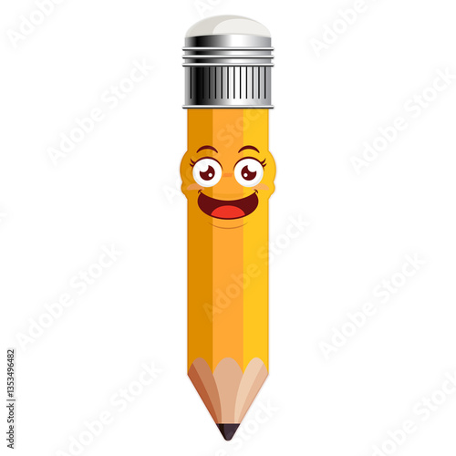 pencil playful face cartoon cute