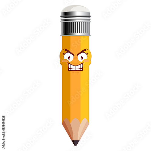 pencil angry face cartoon cute