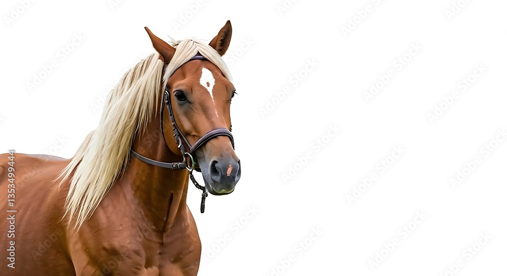 Fototapeta premium Horse head isolated images white background.