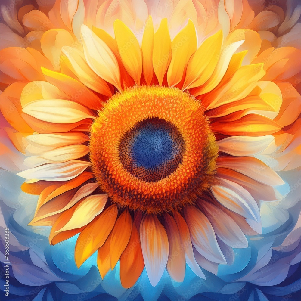 Fototapeta premium illustration de fleur de tournesol