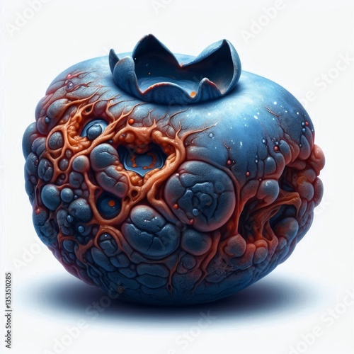 Wallpaper Mural Surreal blueberry with textured surface and intricate organic patterns Torontodigital.ca