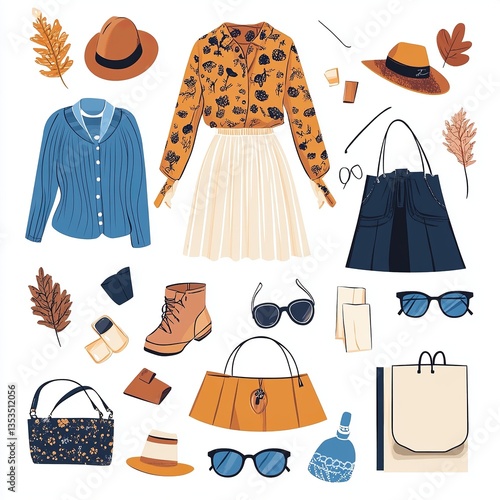 trendy boutique flyer showcasing chic seasonal outfits and stylish accessories