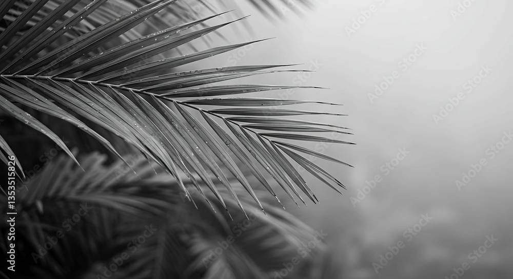 Fototapeta premium Tropical Greenery in Monochrome