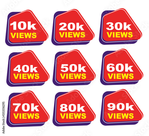 Download this Views Celebration Thumbnail Banner Set 10k To 90k, Ten Thousand Views, 10k Views, 50k View background or vector3